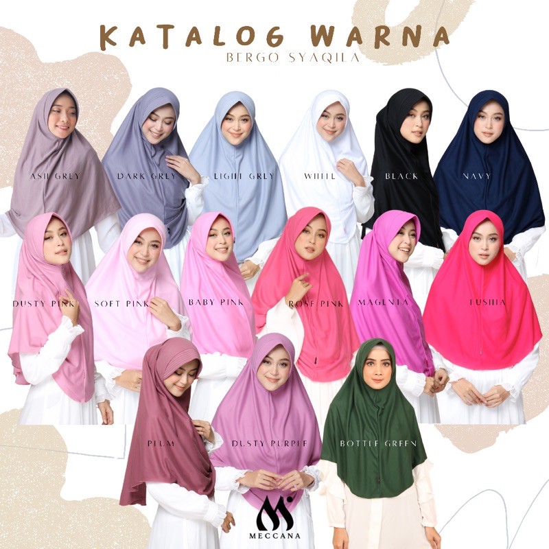 Bergo Syaqila Size L - Jilbab Bergo Pad Antem Hijab Khimar Bergo Kaos Antem Murah Kerudung Antem-3
