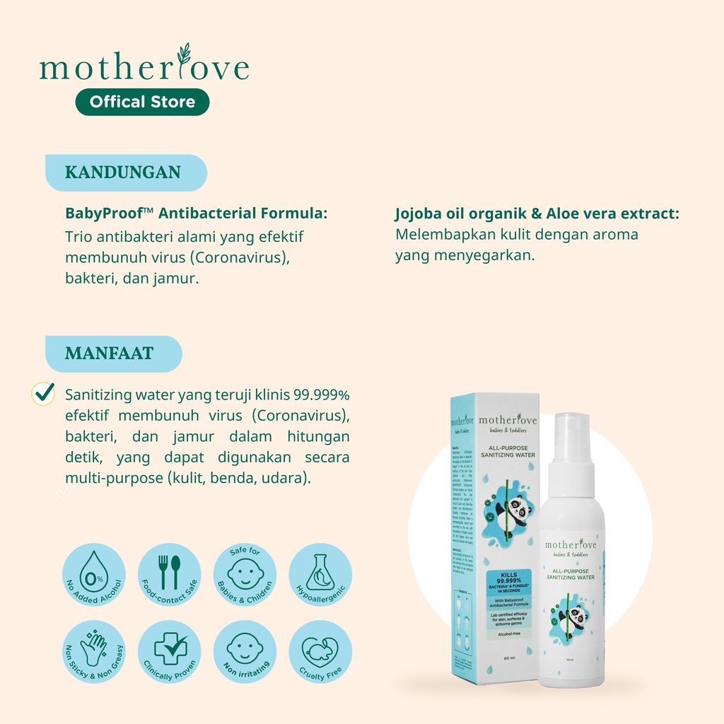 Motherlove All-Purpose Sanitizing Water 60 ml Sanitizer