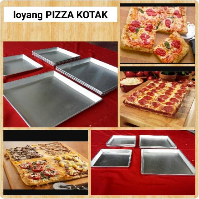 loyang cetakan pizza kotak tebal