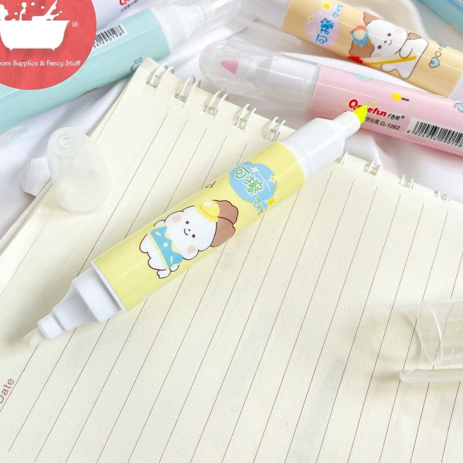 

Ready Banyak ✧ Highlighter eraseable bisa di hapus gambar kelinci alat tulis kantor kado unik warna pastel murah terjangkau ready$