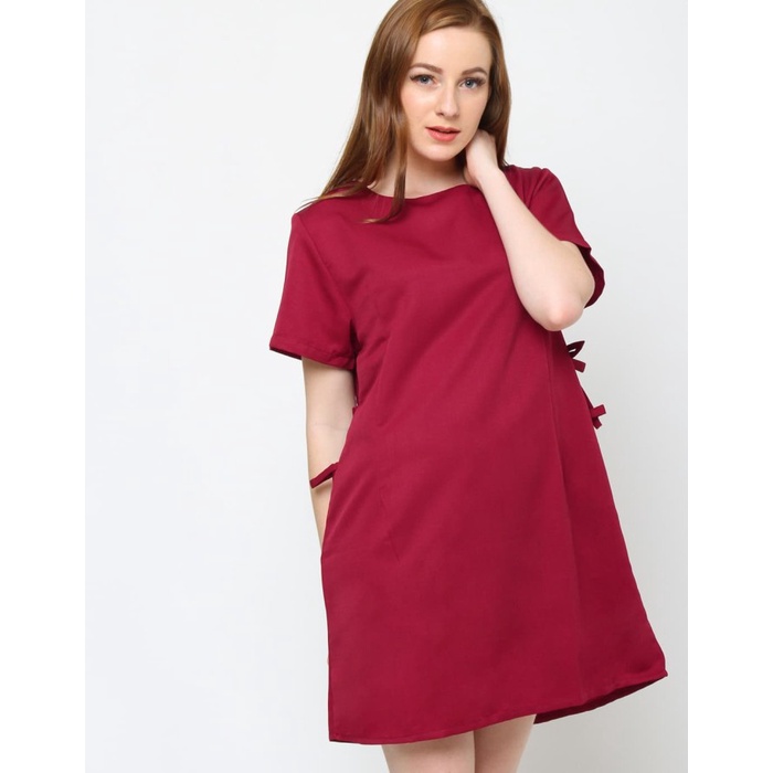 Longtunik wanita polos terlaris MIDI DRESS KATUN SUSUN/DRESS Midi dress korea midi dress crincle Lon