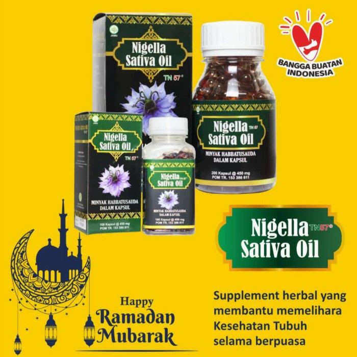 Minyak Habbatussauda Nigella Sativa Oil TN 57 200 kapsul