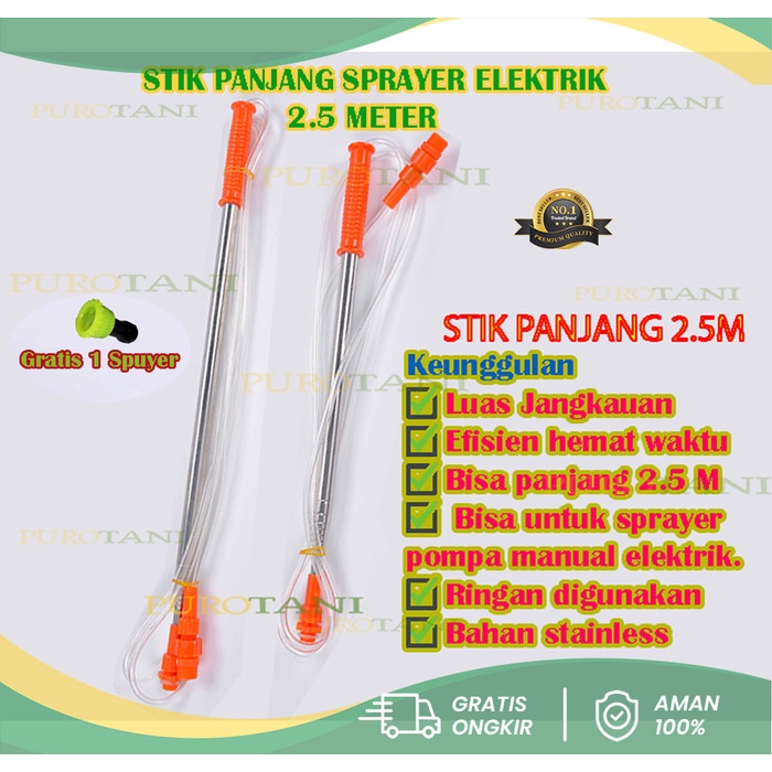 Stik sprayer panjang 3.5 M -2.5M Teleskopik pipa sprayer pertanian semprot hama