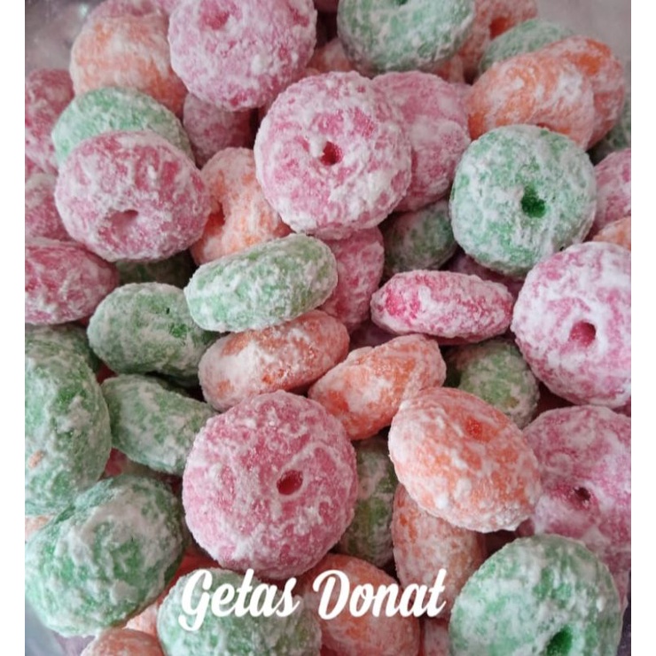 

Getas Donat/Bidaran Donat/Getas Warna / Snack Kiloan/ Kemasan 500gr