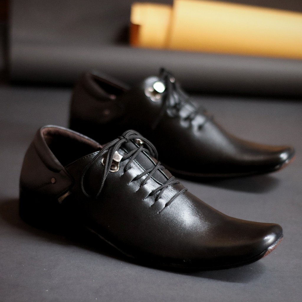 BONS Sepatu Formal Pria Sepatu Pantofel Kulit Asli Sepatu Pria Casual Sepatu Kasual Cowok / Cowo Oxford Kerja Kantor Kuliah Kondangan Gaya Keren Kekinian Original Murah Terlaris