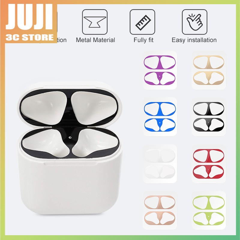 Metal Dust Guard sticker Apple AirPods Case Cover Dust-proof Protective Sticker Skin Protector Air Pods Accessories