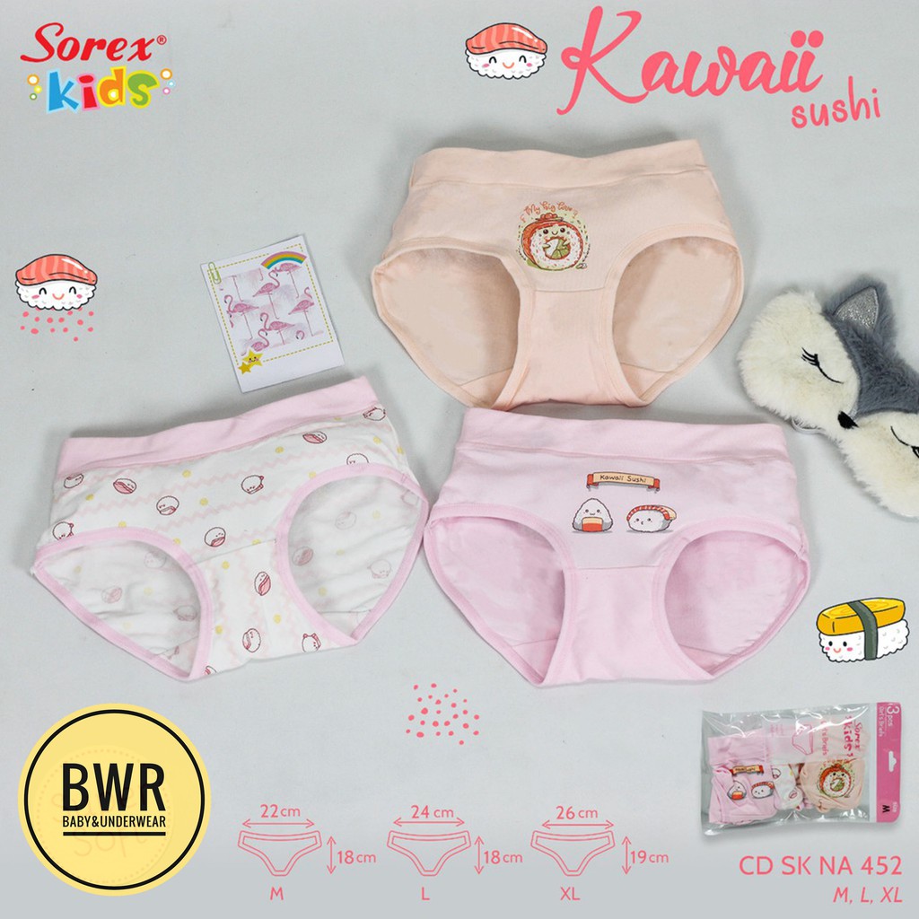 [ 6pc ] CD Sorex Anak NA 452 | Celana Dalam Anak Remaja Perempuan na452 Super Soft - Bwr