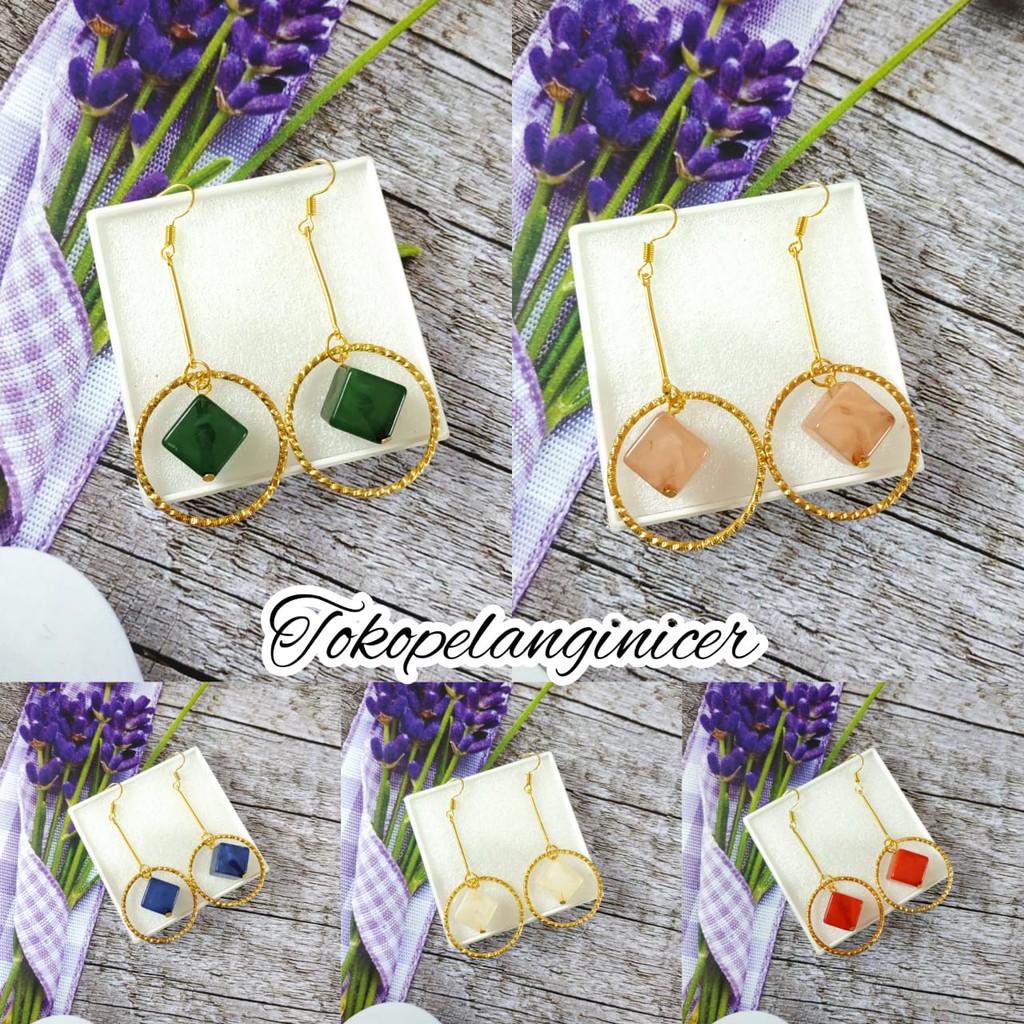 Anting Fashion Wanita Ring Dadu Murah - Anting Murah Aksesoris Fashion Wanita - Giwang - Kerabu.