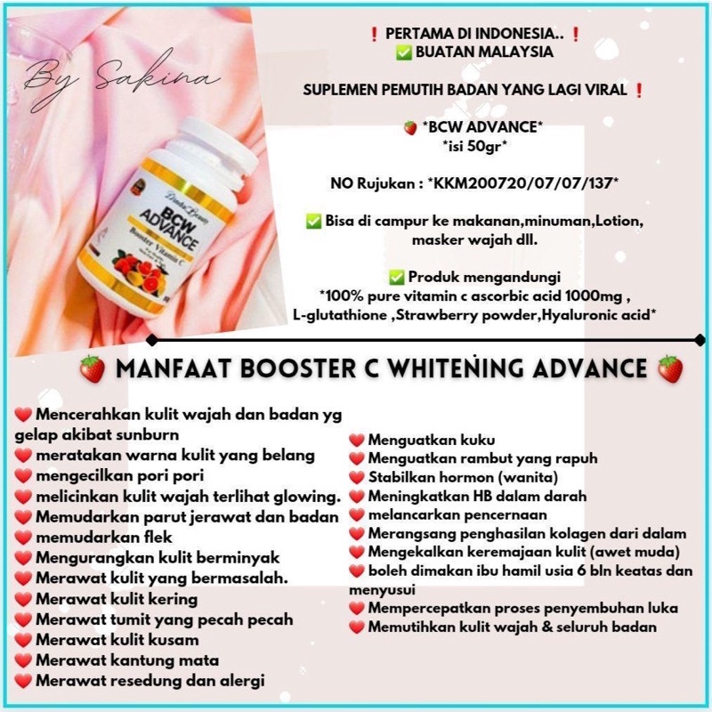 BCW ADVANCE ORIGINAL DINDA BEAUTY / BEAUTY C WHITENING / PEMUTIH KULIT