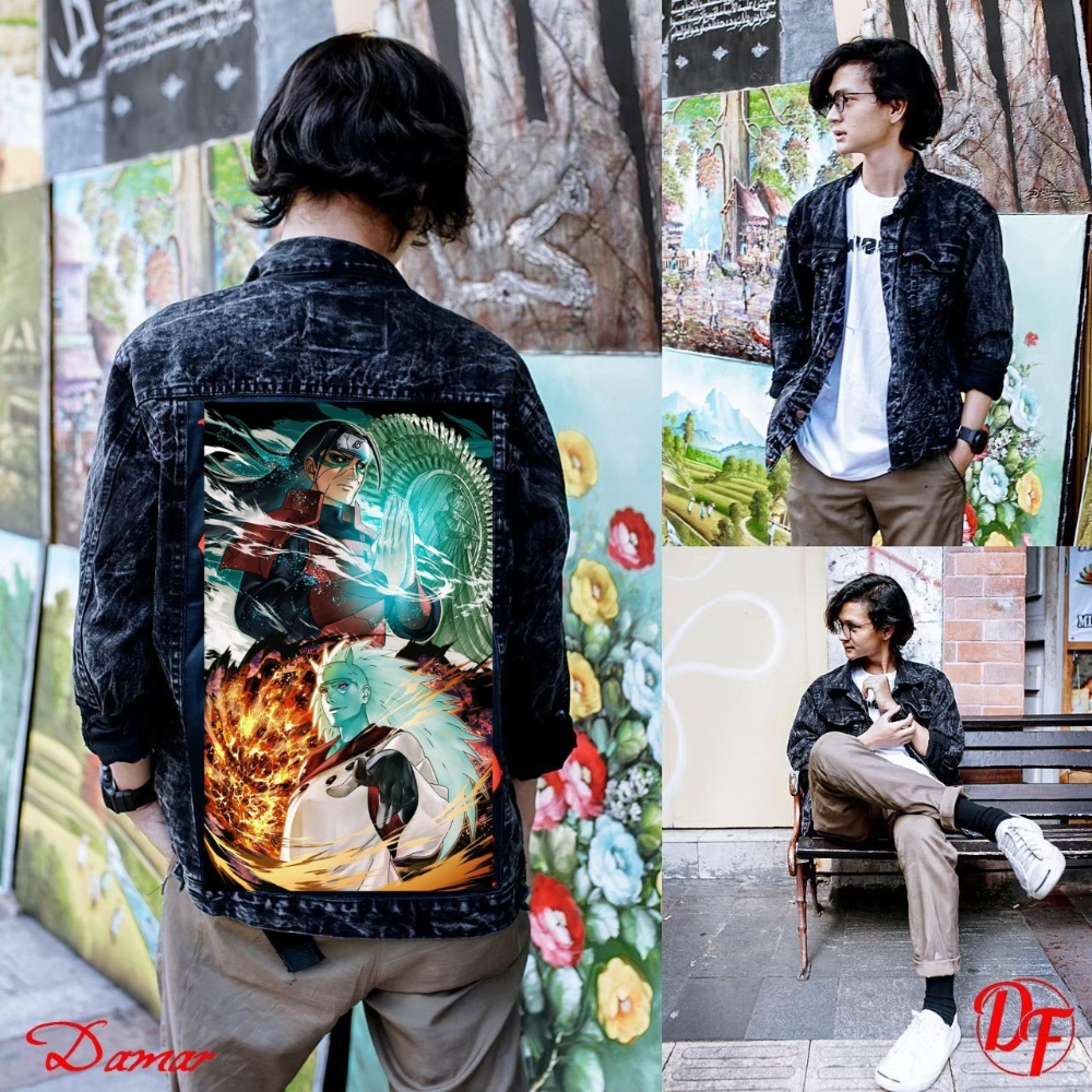 jaket pria denim jeans bergambar belakang NARUTO/ jaket jeans pria terbaru 2022 /jaket pria printing/ jaket jeans pria bergambar terbaru/ jaket pria keren