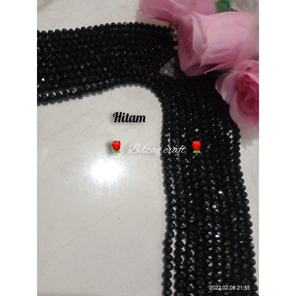 kristal ceko 6mm golongan biasa-hitam