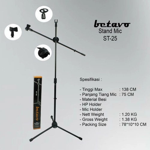 Stand Mic Betavo ST-25 - Standing Mic Microphone - Original