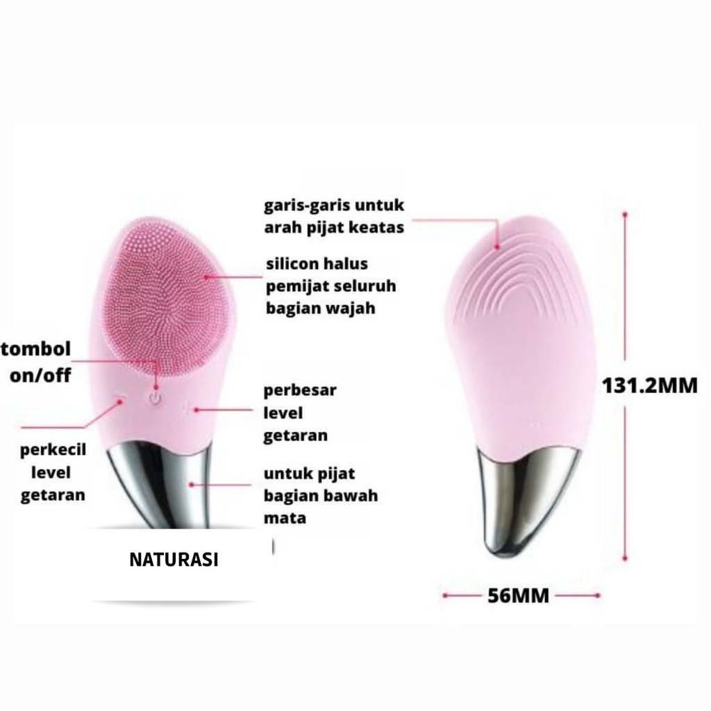 Beauty smart sonic facial brush cleanser 2in1 getar vibrate