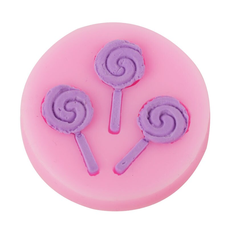 Mini Cute Lollipop Design Silicone Fondant Mould 3D Sweet Candy Chocolate Mold DIY Party Cake Biscuit Baking Tool