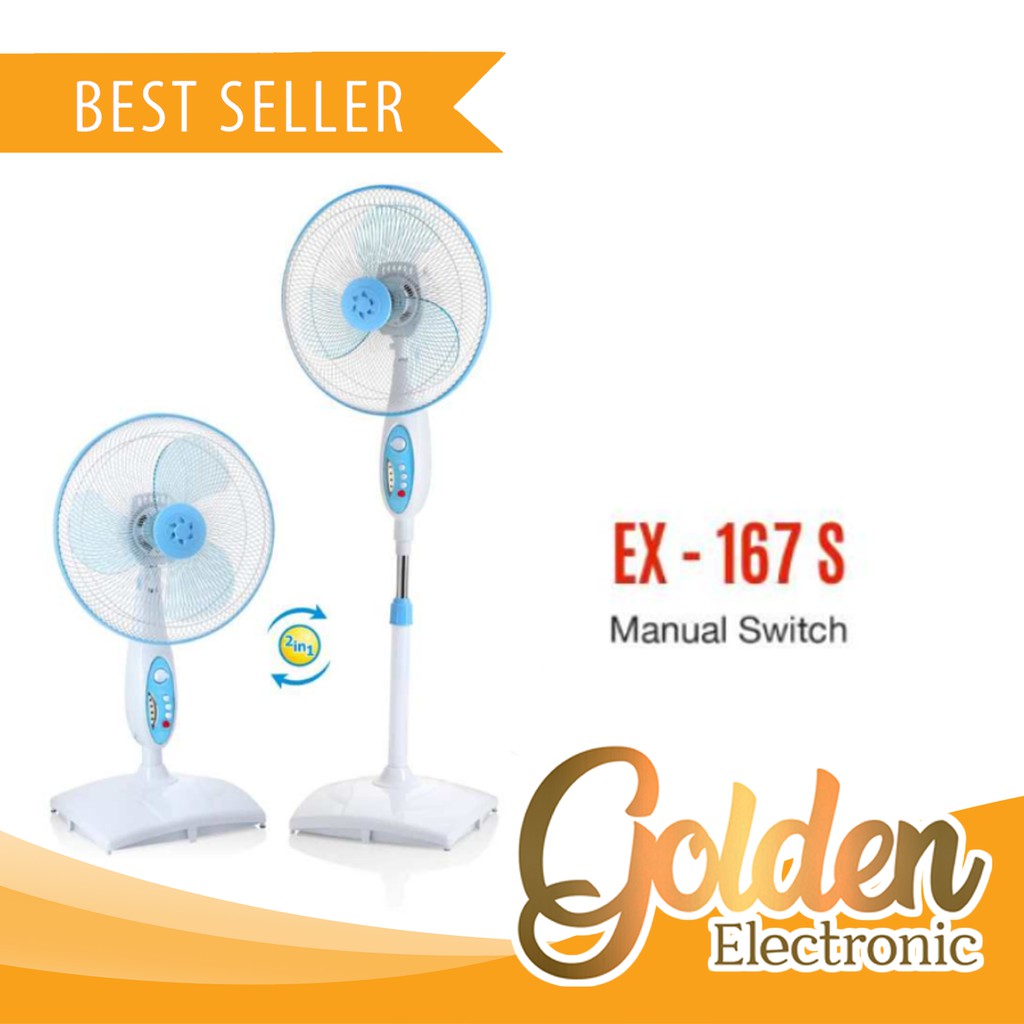 MASPION KIPAS ANGIN STAND FAN 2IN1 16 INCH EX-167 S / EX-167S Kipas Angin Berdiri 2in1 16&quot;