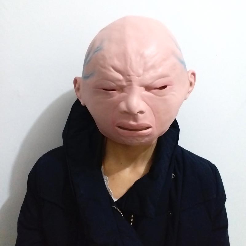 TOL-17 topeng latex karet full head kepala crying baby bayi dewasa halloween a