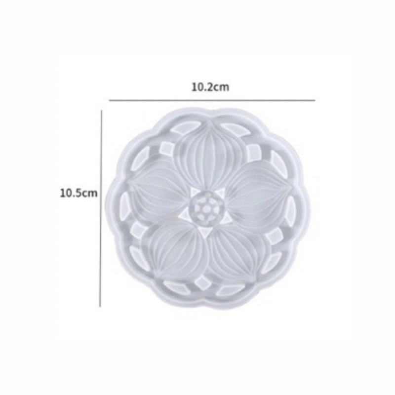 cetakan resin bunga besar / cetakan resin silikon coaster bunga / cetakan resin silikon tatakan bunga / resin silicone mold / cetakan resin bunga / flower silicone resin mold