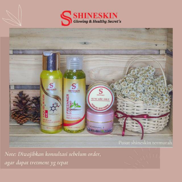 Shineskin Paket Hemat Komedo Sensitif Cenderung Acne Whitening Glow Shopee Indonesia