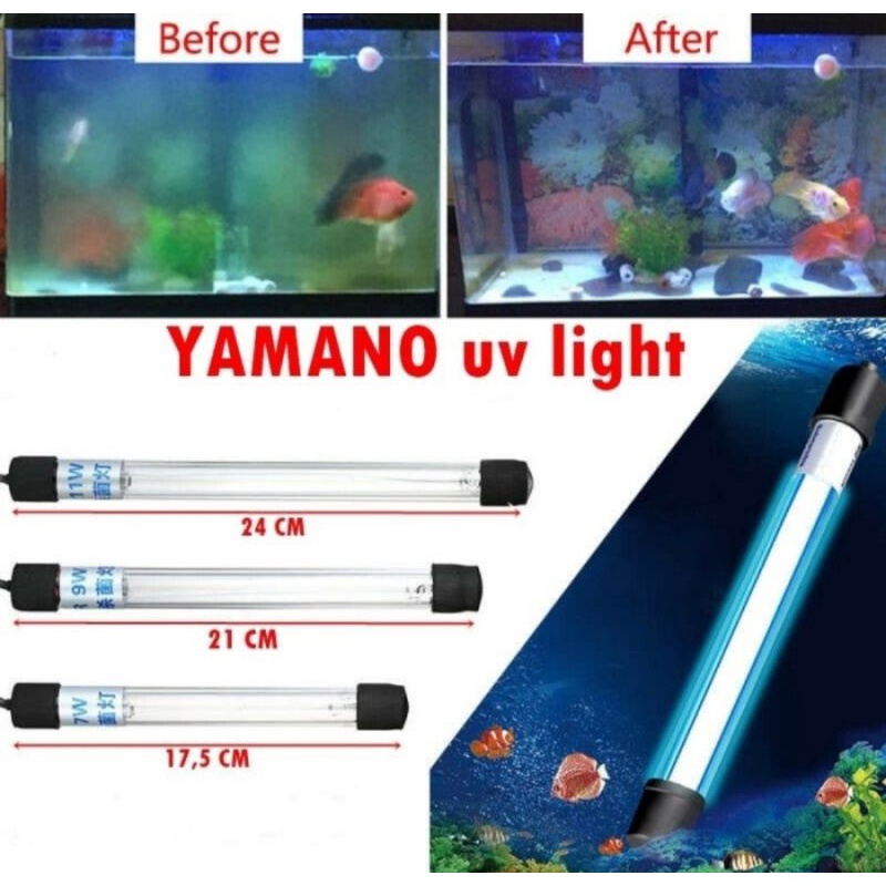 Jual Lampu UV 9 Watt Yamano Lampu Ultra Violet Aquarium Aquascape Kolam