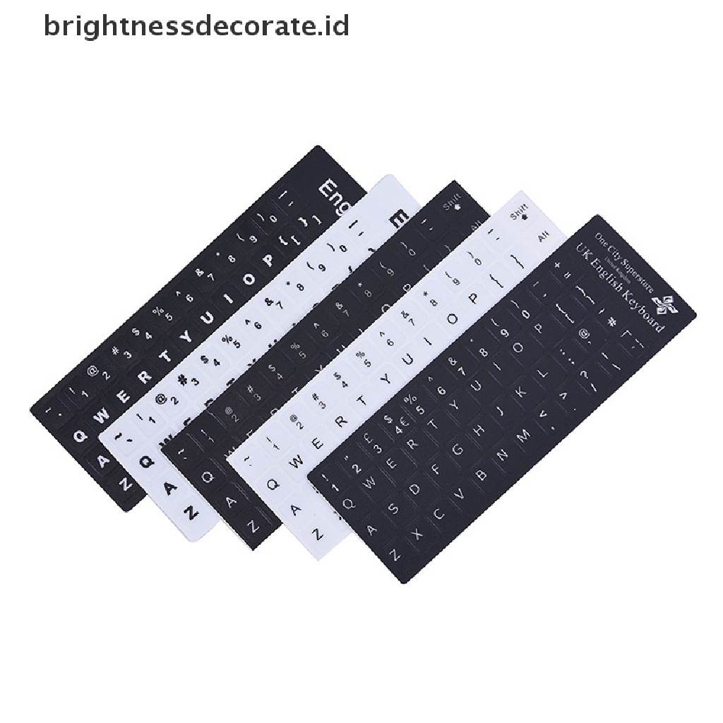 Stiker Keyboard Bahasa Inggris Warna Hitam Putih Untuk Pc Komputer