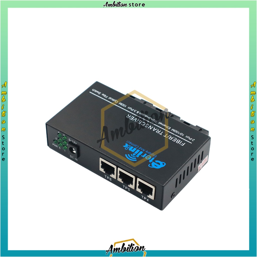 10/100M single mode 3FO 3LAN  3F3E Reverse POE Media Converter [Bisa Bayar Ditempat]