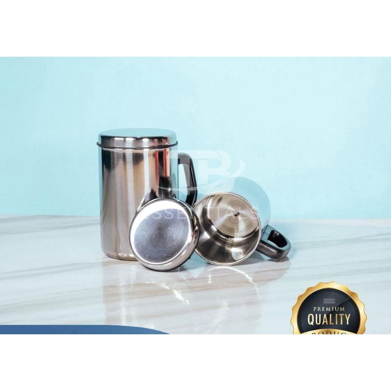 GELAS MUG STAINLESS/GELAS KOPI TAHAN PANAS 500ML☕