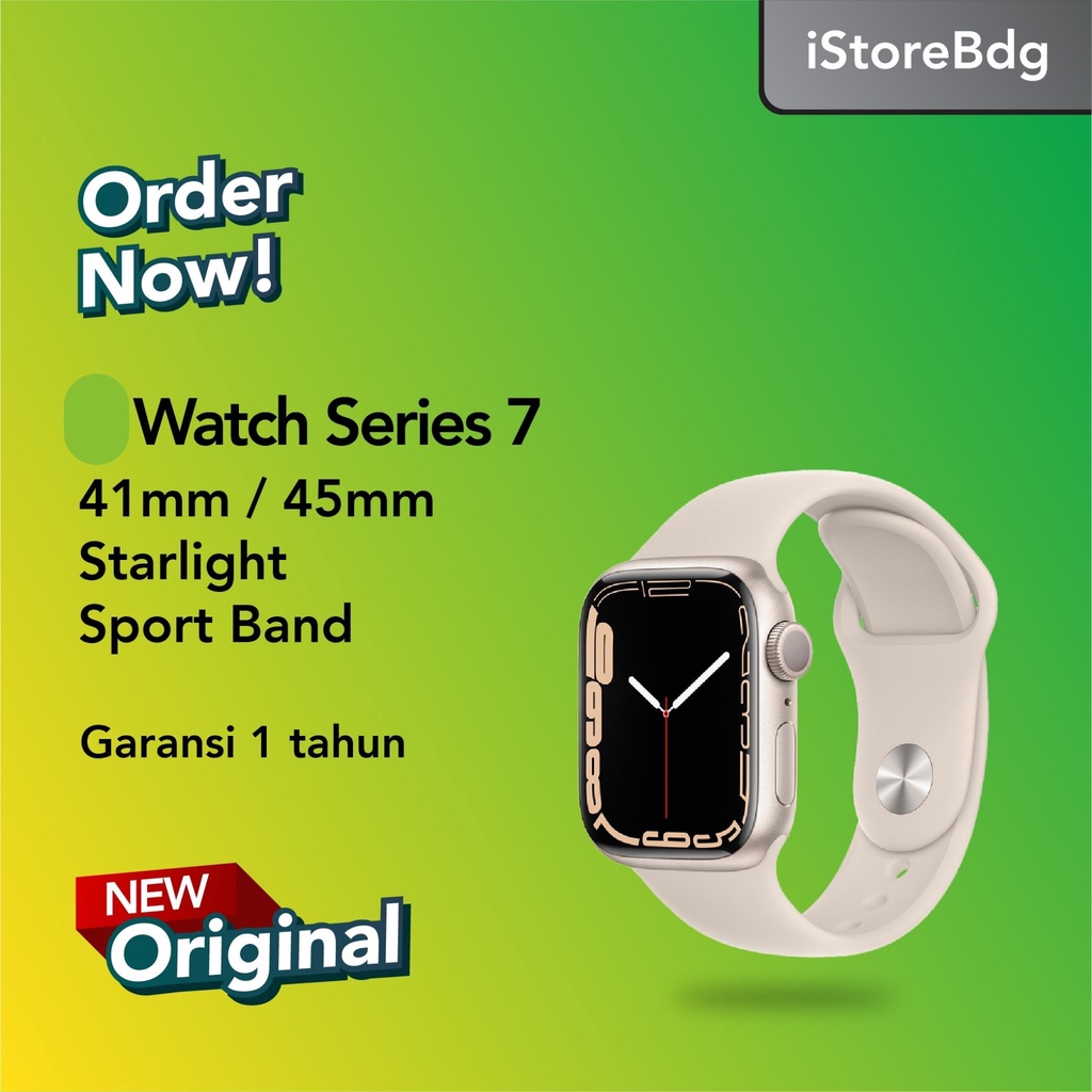 Watch Series 7 41mm 45mm Starlight with Starlight Sport Band