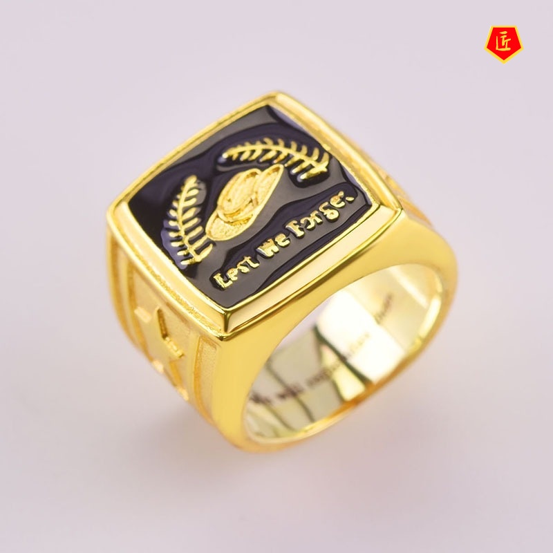 [Ready Stock]Creative Personality Men's Gold Ring