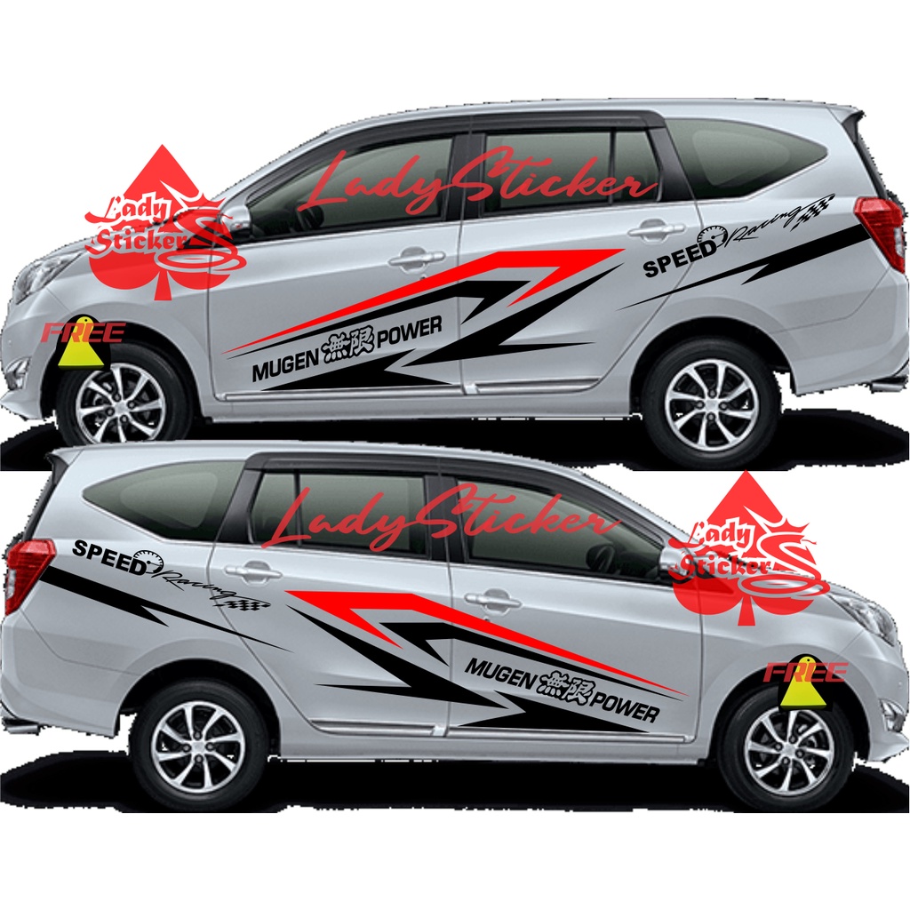 Striping sticker stiker mobil calya sigra stiker sisi samping mobil sigra calya racing terlaris