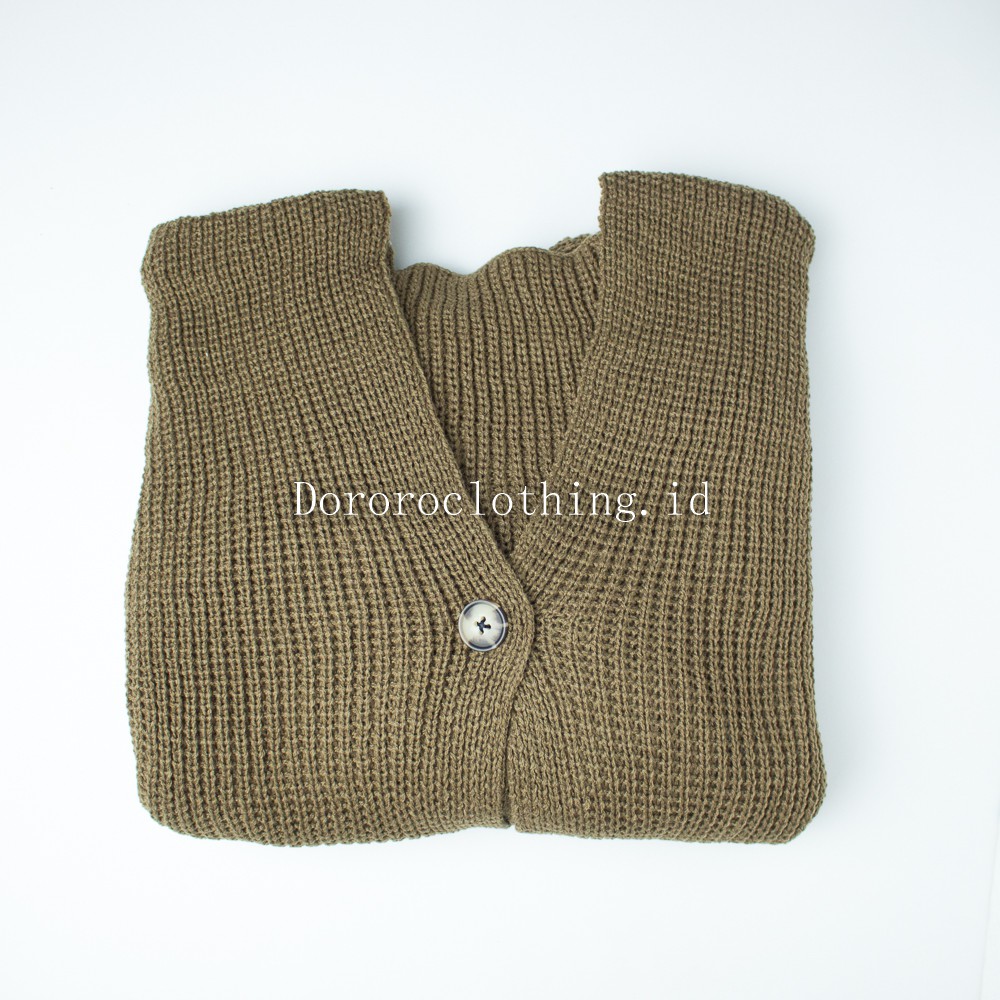 Vina Knitted Cardigan Rajut Kancing Oversize Tangan Balon / PREMIUM Outerwear Kardigan Rajut wanita-Bronze