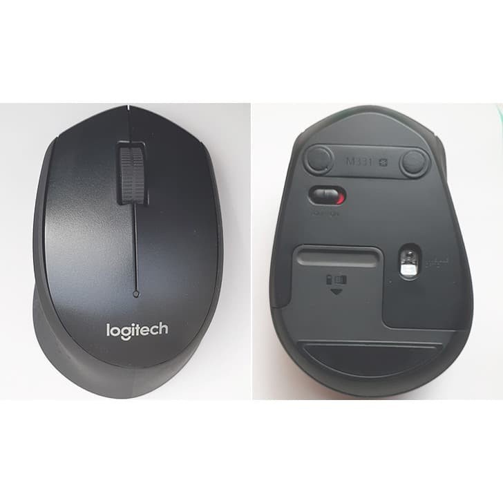 Mouse Logitech Usb Wireless M331 Silent Touch -Black klik Compact untuk Windows, Mac, ChromeOS Batre Include Plug And Play Original Garansi Resmi