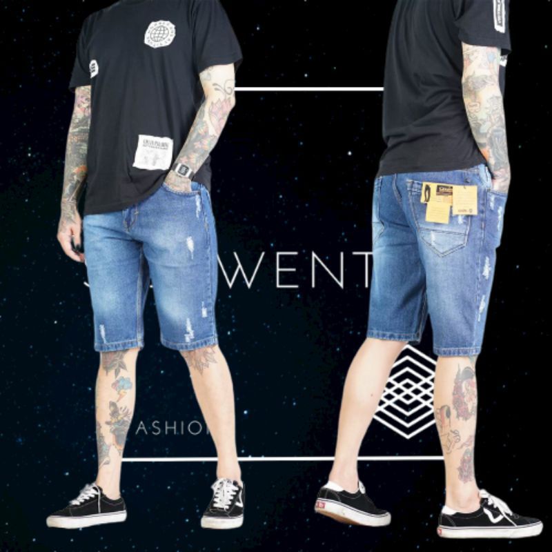 Fashion Pria - Celana Pendek Pria Levis Motif Sobek By Blackbaonk