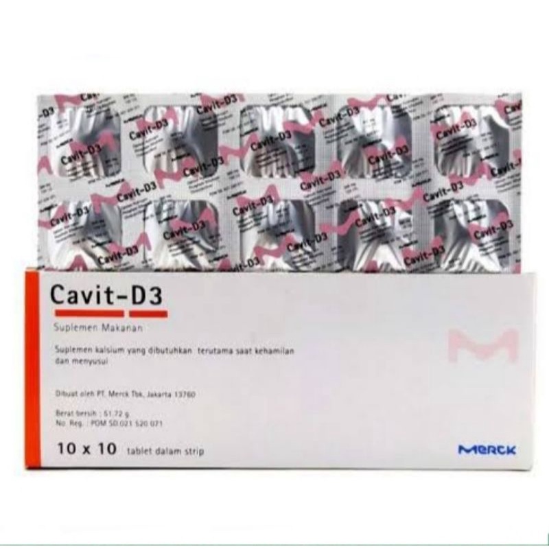cavit-D3 cavit D3 vitamin suplemen makanan calcium kalsium 500mg D3 133iu isi 100 tablet 100's 100ta