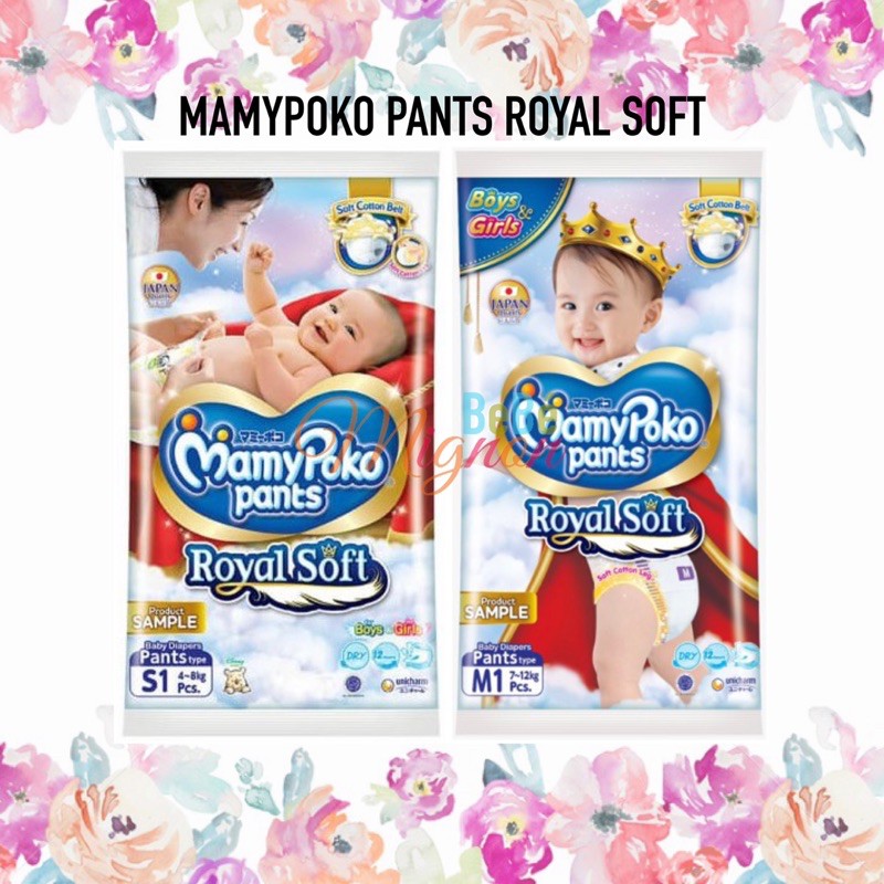 MAMYPOKO PANTS ROYAL SOFT Sachet S1 M1 - Popok Diapers Bayi Ecer Satuan Renceng Renteng Size S M