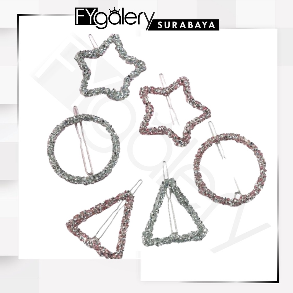 FYGALERYSURABAYA ACC131 Jepit Rambut Glitter Bintang Hairclip Hairpin Aksesoris Rambut Korean