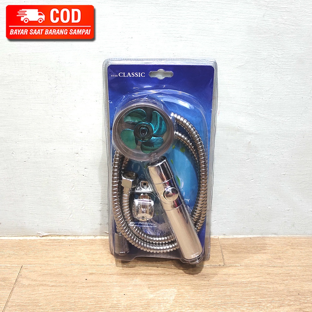 SHOWER JET TURBO KIPAS / HAND SHOWER FAST WATER PRESSURE / SHOWER JET TURBO TEKANAN TINGGI DENGAN KIPAS DENGAN TOMBOL ON / OFF