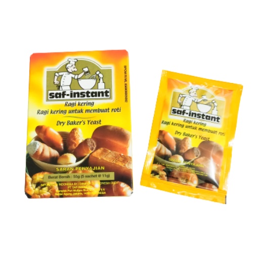 

SAF Instant Sachet 11gr / Ragi Kering Instant/ Dry Bakers Yeast isi 5pc/box