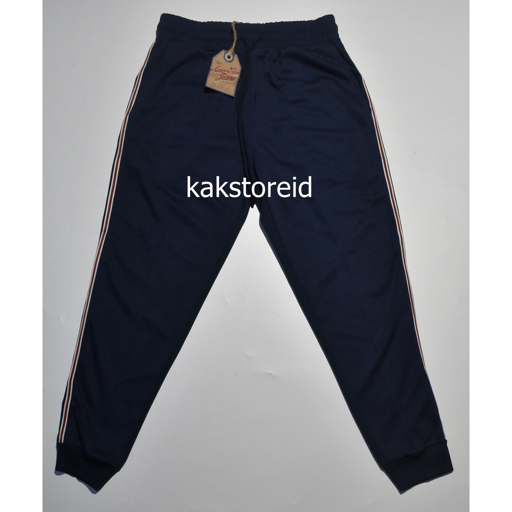 Celana Panjang Training Pria AMERICAN JEANS Navy TAJ 20 ORIGINAL
