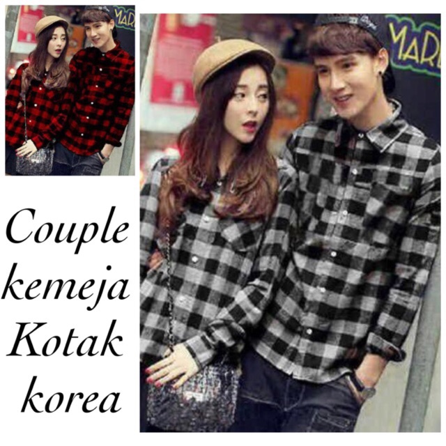  Couple  Korea Kotak  HV marly baju  pasangan kemeja 