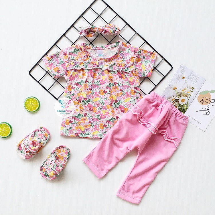 Plazababyku MX TRUE SET SANDAL setelan bayi motif bunga yang lucu free headband + sandal PART3