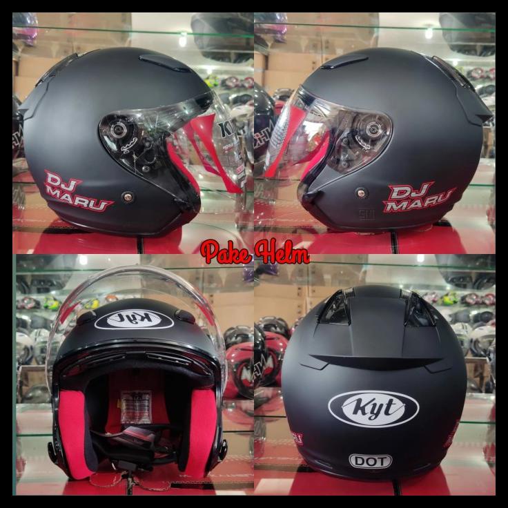 Helm Kyt Dj Maru Solid Black Doff Hitam Doff Djmaru