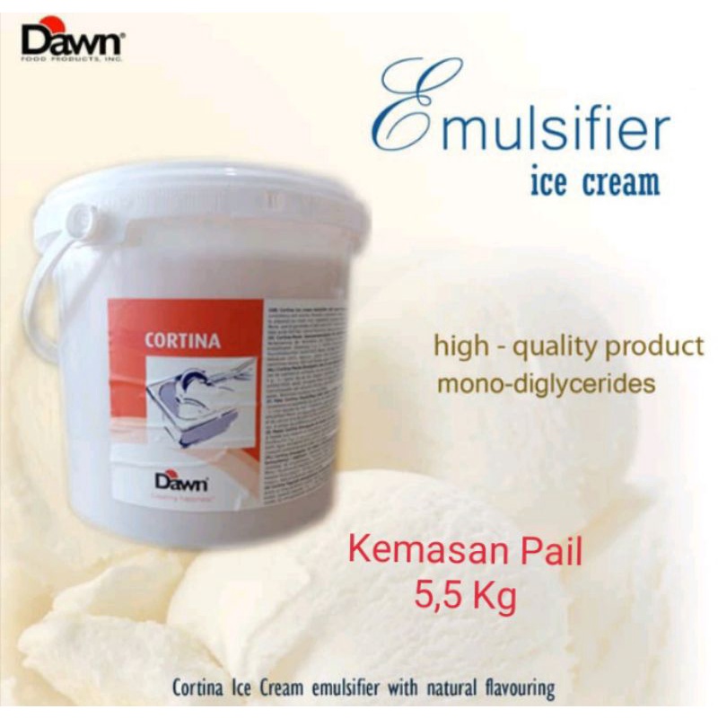 

Cortina Emulsifier Es Krim Kemasan 5,5 Kg Pengemulsi Pengembang Pelembut Es Krim