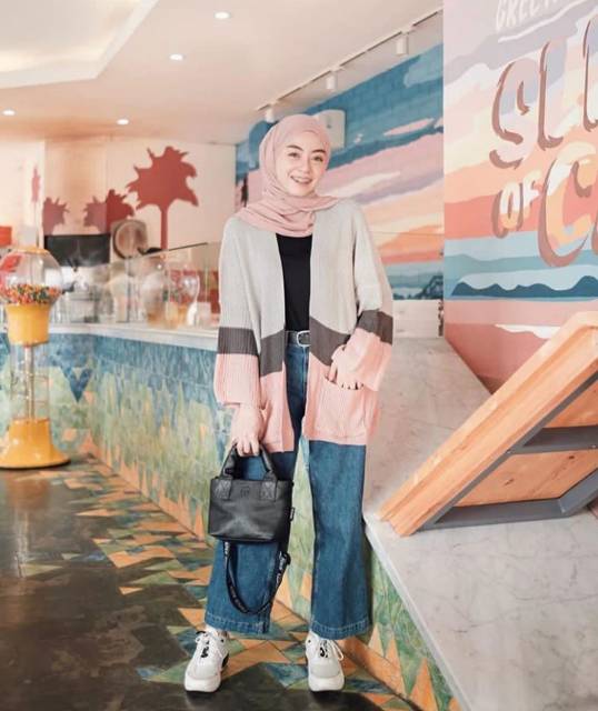 Kardigan Cameroon combie knited Rajut Murah