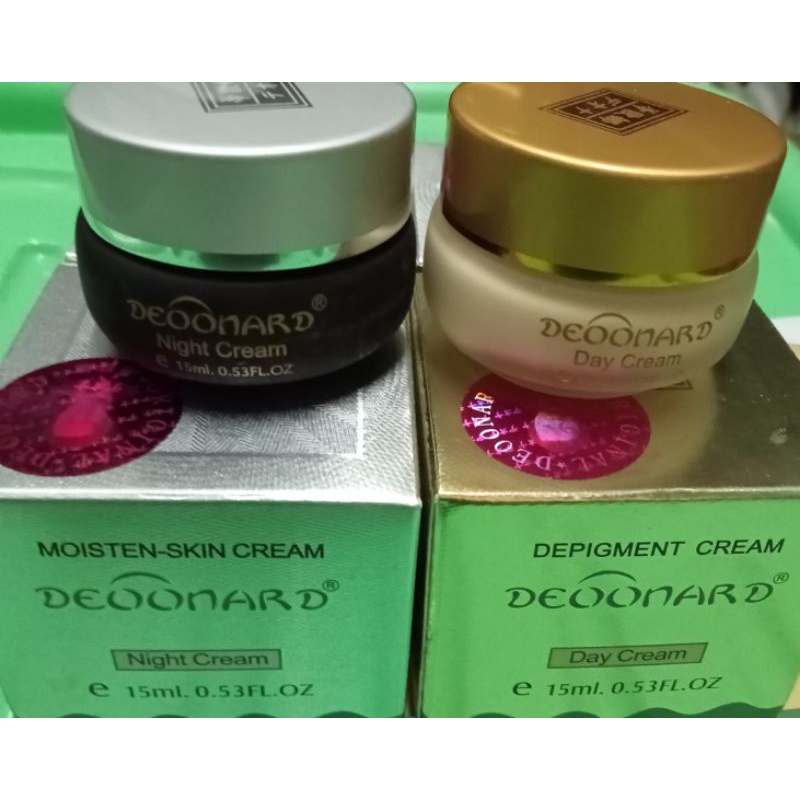 SScntx- DEONARD GOLD ORIGINAL ,SEDIA KRIM SIANG DAN KRIM MALAM