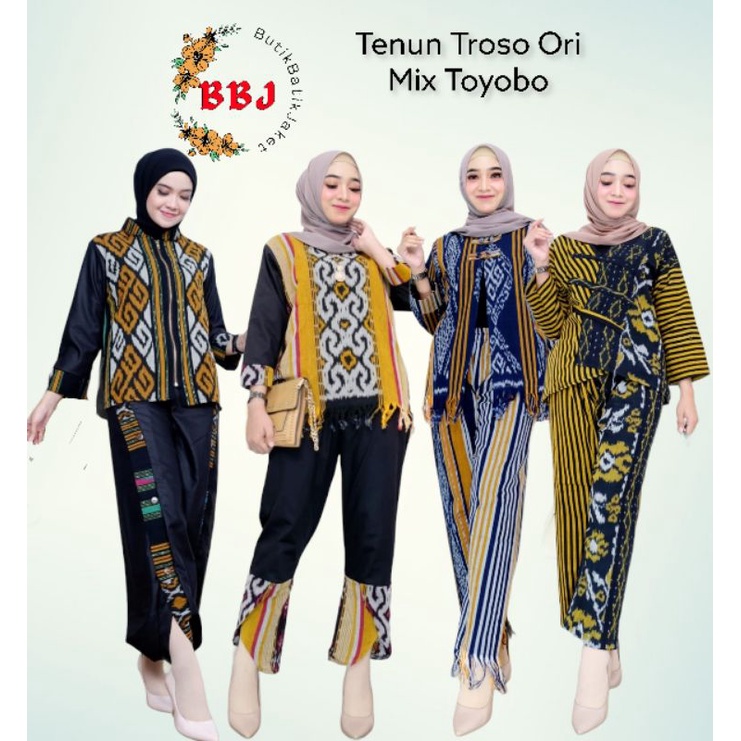 GAMIS / SETELAN ETNIK  TENUN TROSO ORI MIX TOYOBO