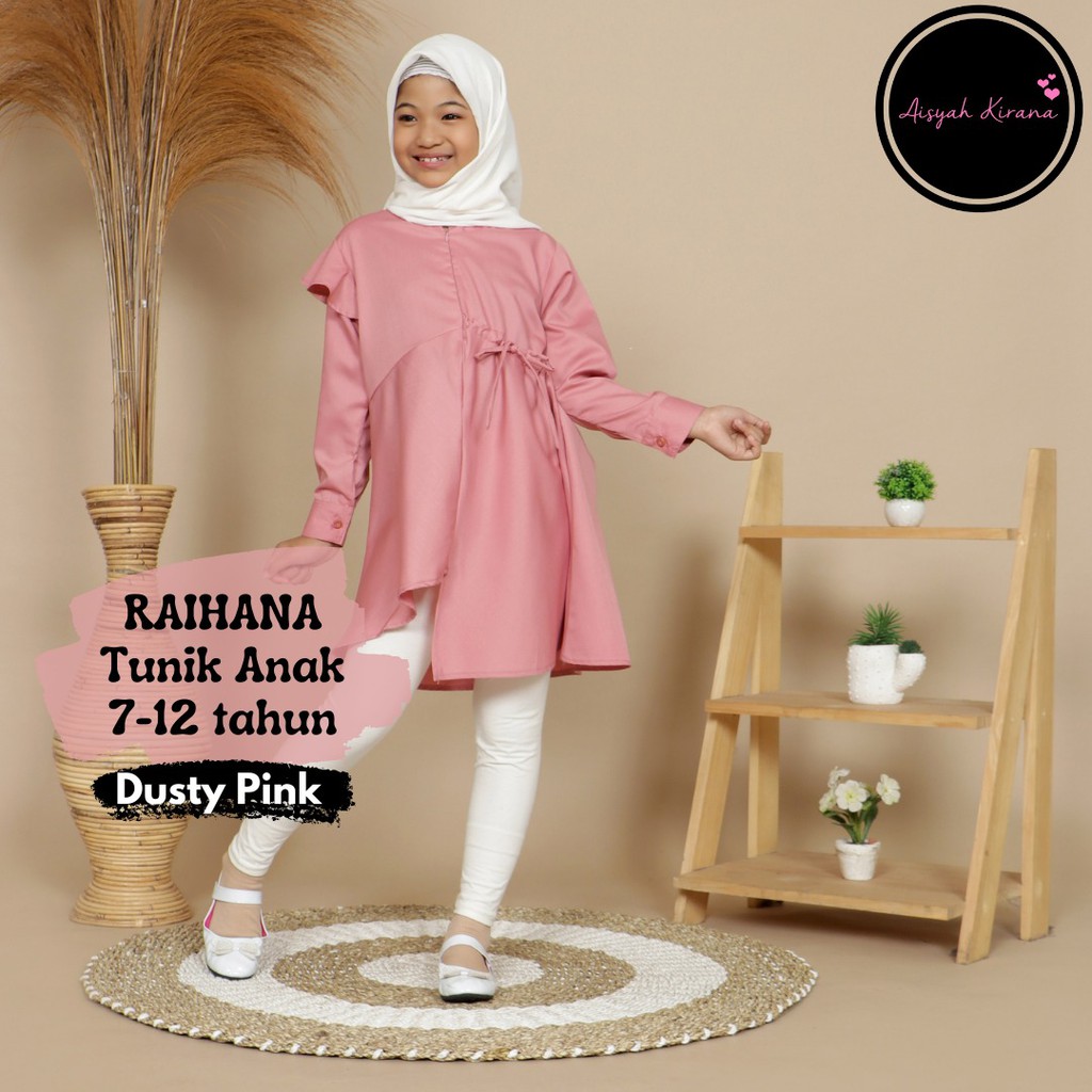 Tunik anak murah cantik bahan katun toyobo, RAIHANA tunik remaja, Tunik anak Smp COD