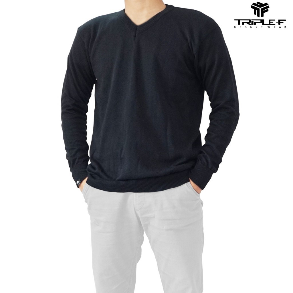 JAKET PRIA KEREN / SWEATER POLOS PRIA VNECK