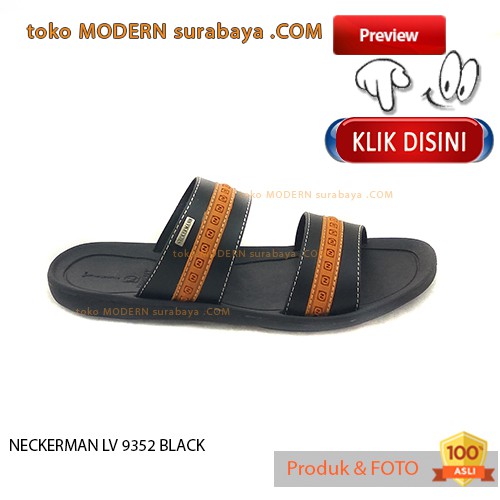 NECKERMAN LV 9352 BLACK sendal pria sopan casual flat flip flop