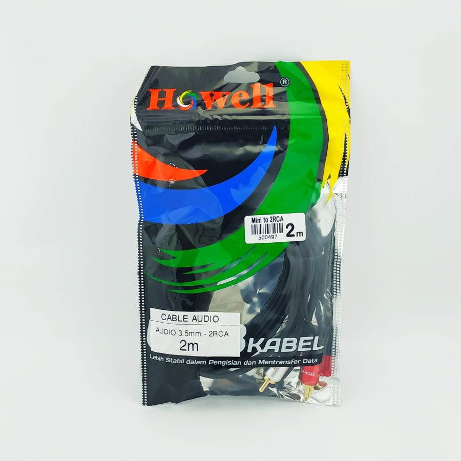 Howell Kabel Audio Aux 3.5mm to 2RCA 2M