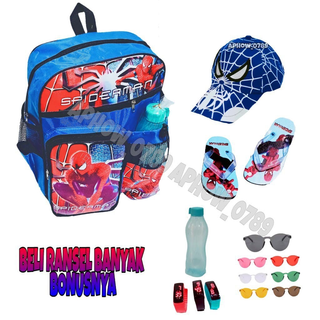 Tas ransel sp1d3rman anak laki laki bonus banyak